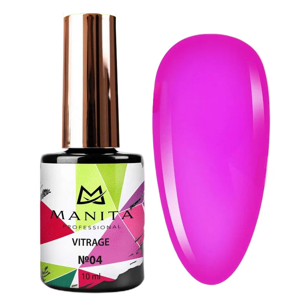 Manita Professional Гель-лак для ногтей c эффектом витража / Vitrage №04, розовая фуксия, 10 мл  фото 6