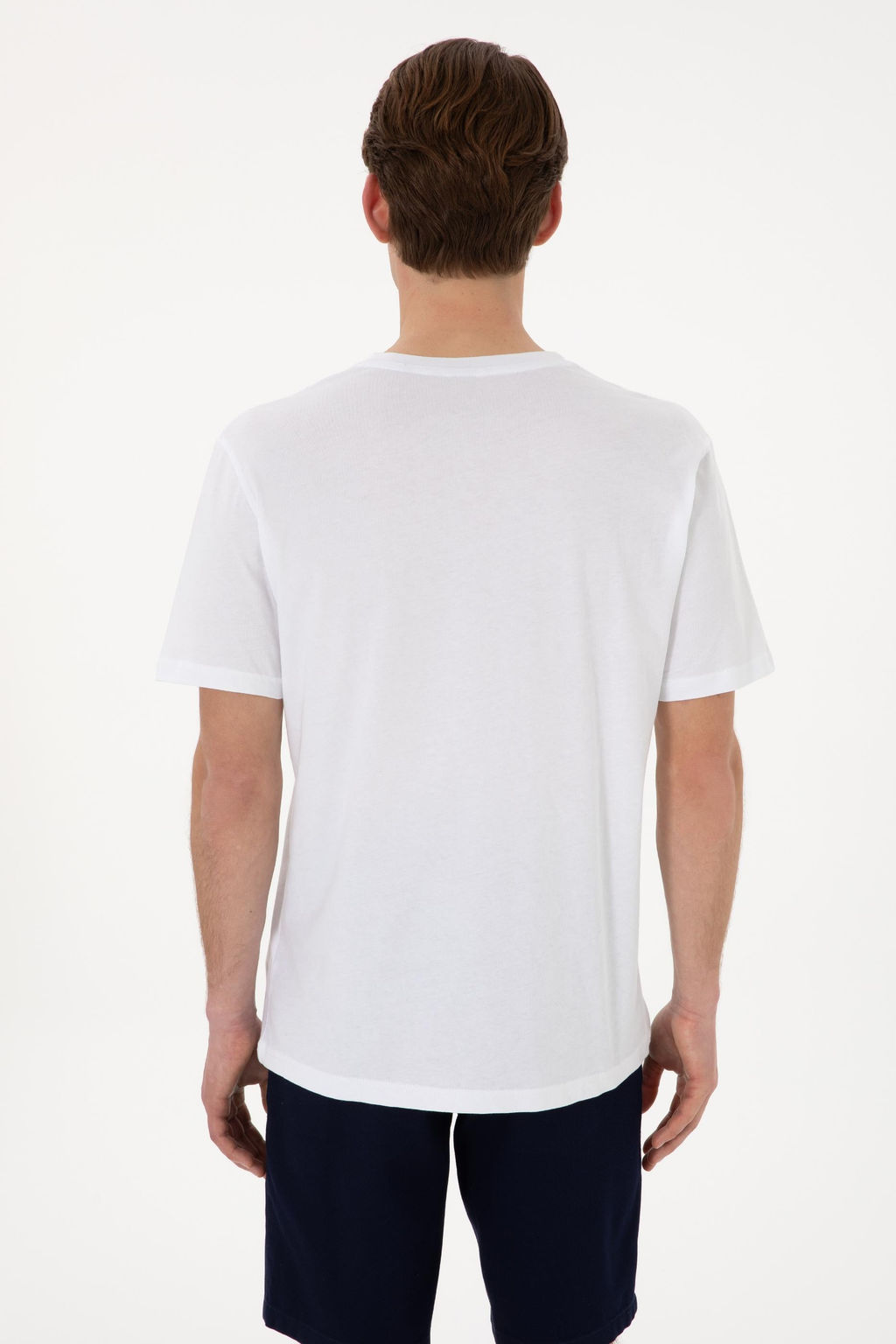 Erkek Regular Fit V Yaka Siyah Basic Ti__rt