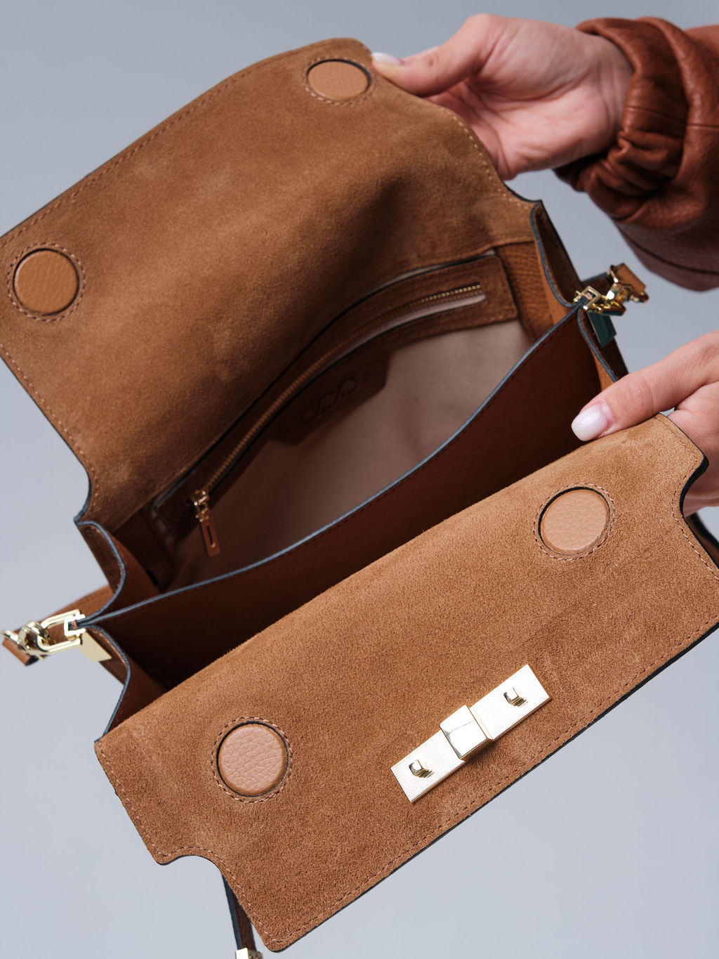 Замшевая сумка Rachel DBR 31361 cветло-коричневый  фото 11