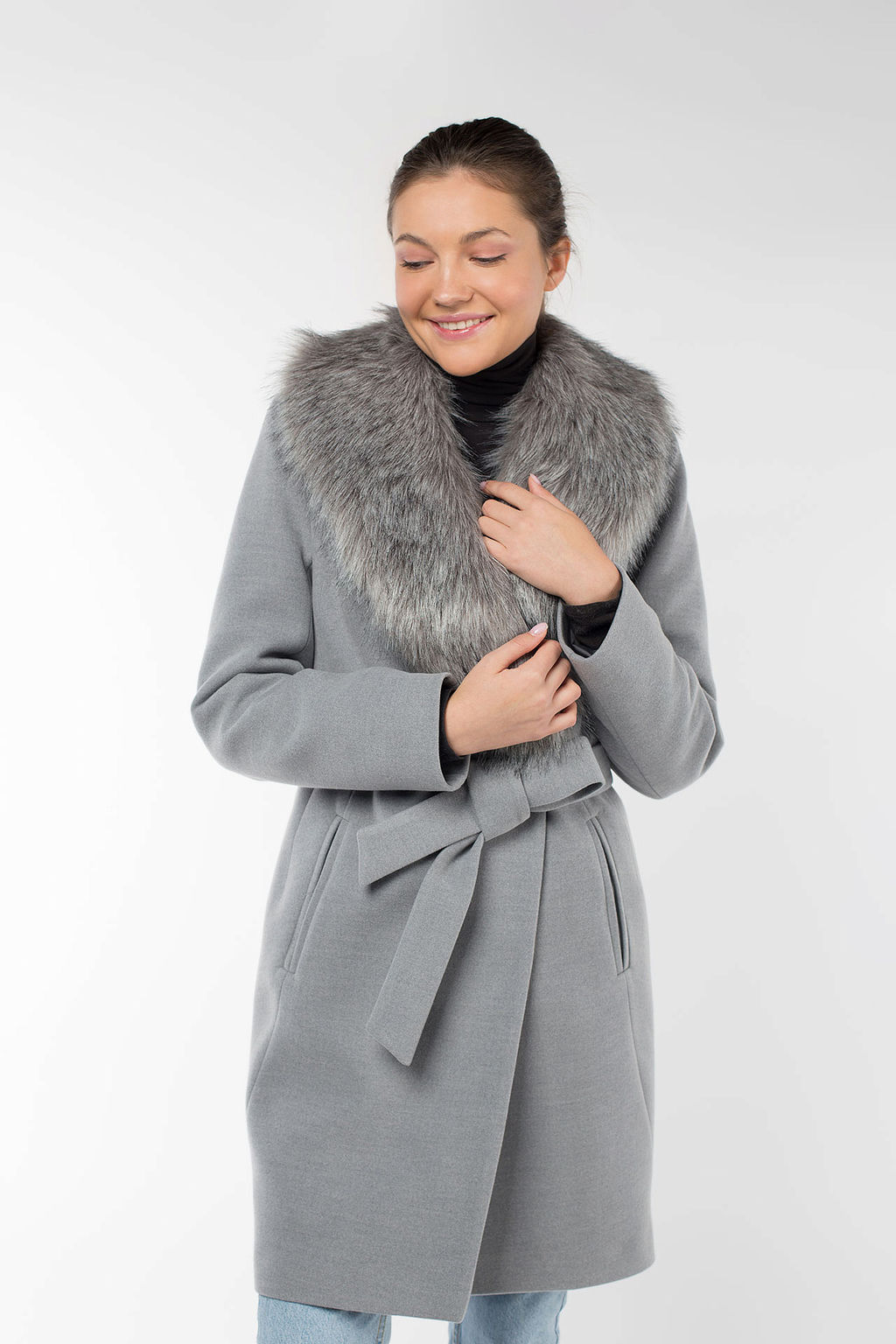 02-2959 Пальто женское утепленное (пояс) - El podio фото 5