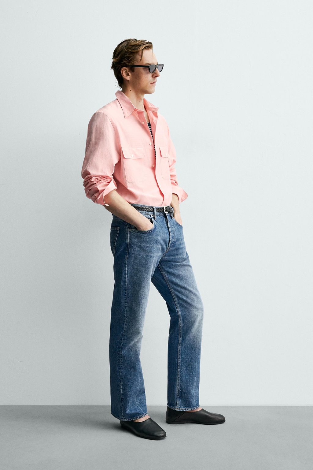 JEANS STRAIGHT FIT BOOTCUT AARON LEVINE X ZARA / Azul medio  фото 4