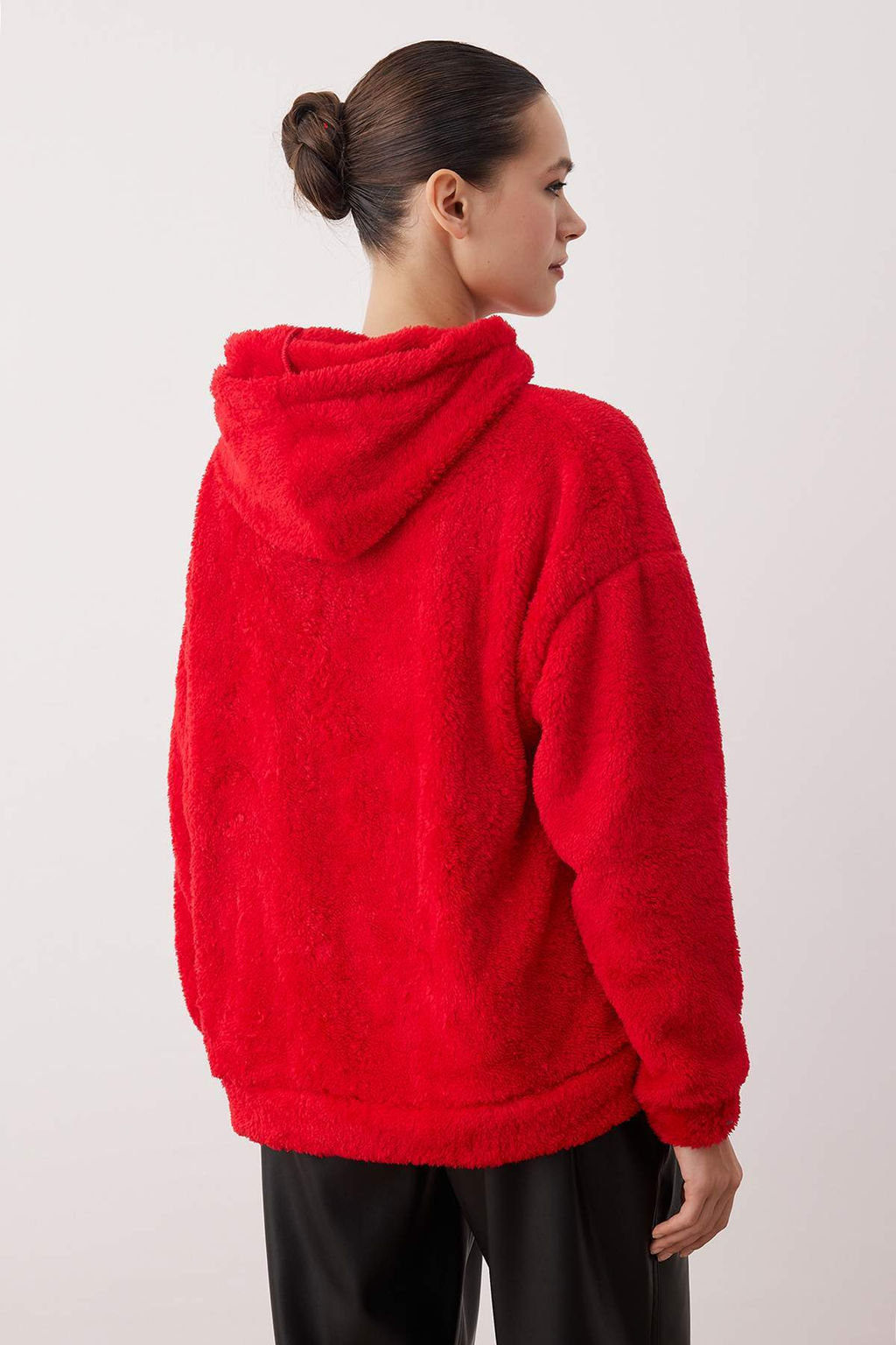Antrasit Pelus Etiket Detayl? Regular/Normal Kal?p Pelus Orme Sweatshirt TWOAW26SW00221 - Trendyolmilla фото 8