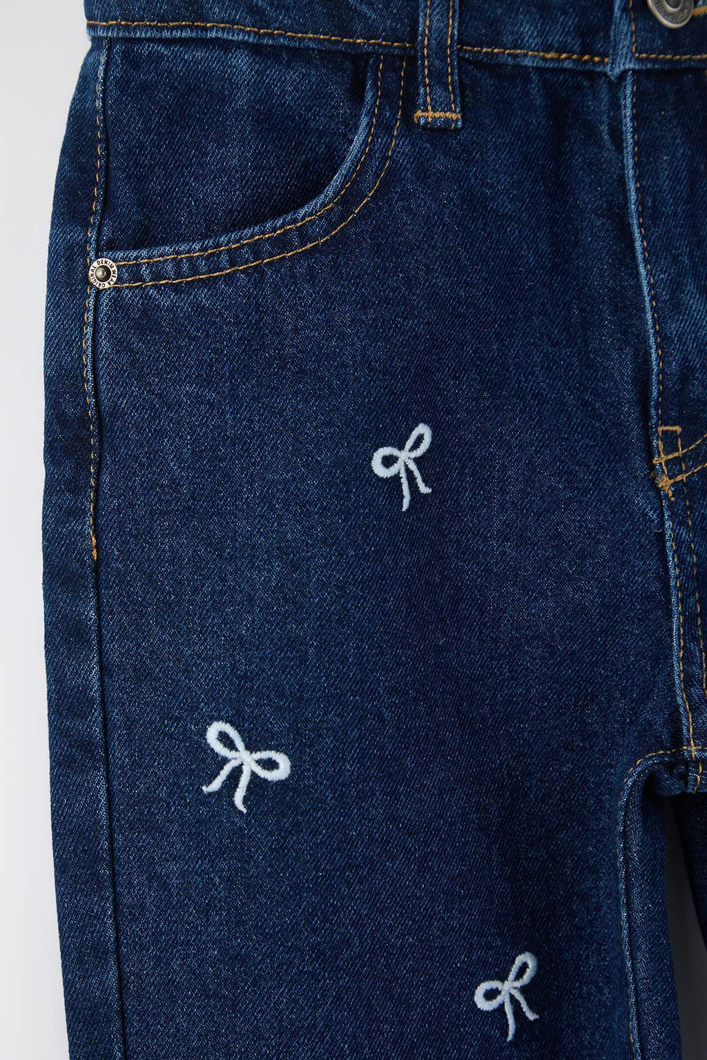 Mavi 100% Pamuk Cicekli Nak?sl?/Islemeli K?z Cocuk Denim Jeans TKDAW26JE00011 - Trendyolmilla фото 7