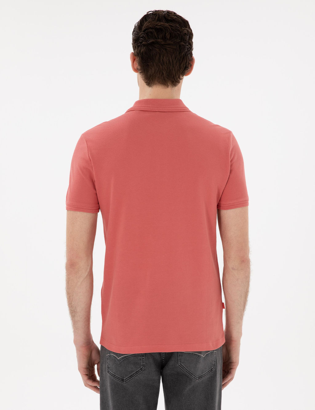 Mercan Slim Fit %100 Pamuk Polo Yaka Basic Ti__rt