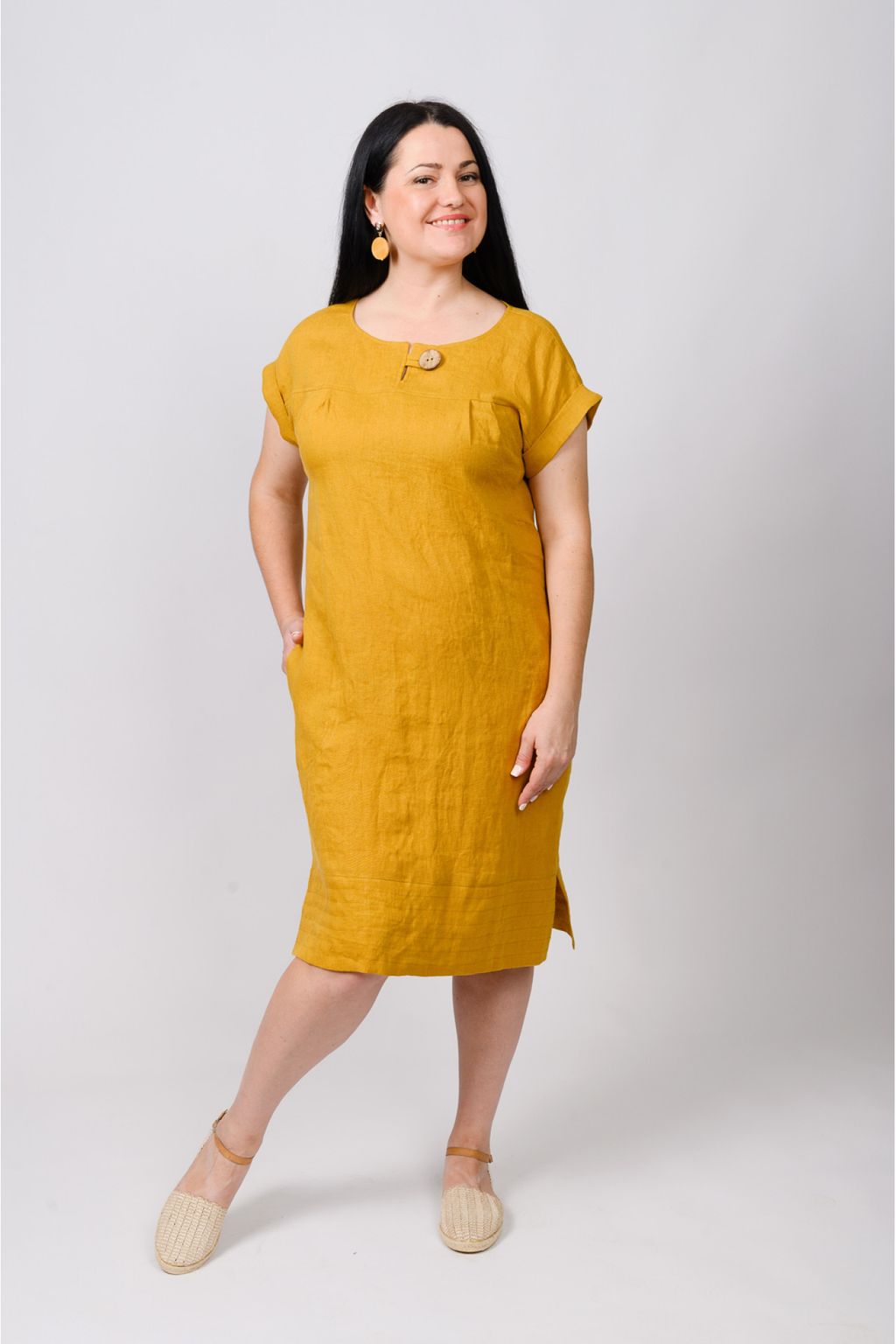 Льняное платье-футляр - Новый лен фото 3