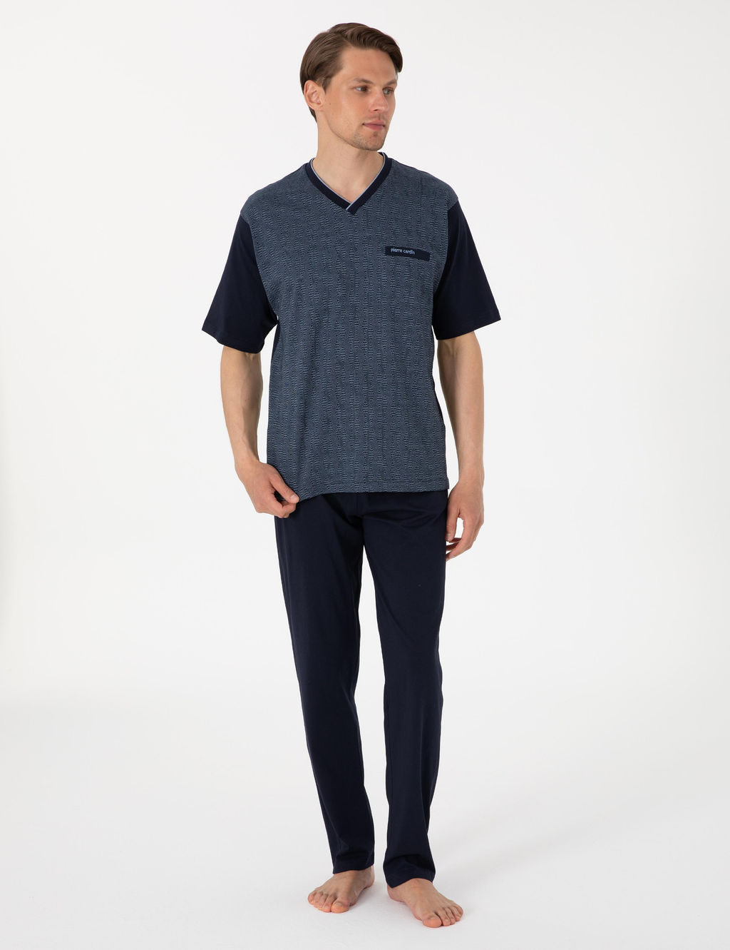 Mavi K_sakol _ortlu Pijama Tak_m_ - Pierre cardin фото 3