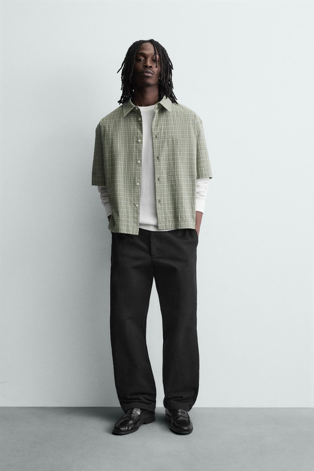 BOXY FIT CHECK SHIRT