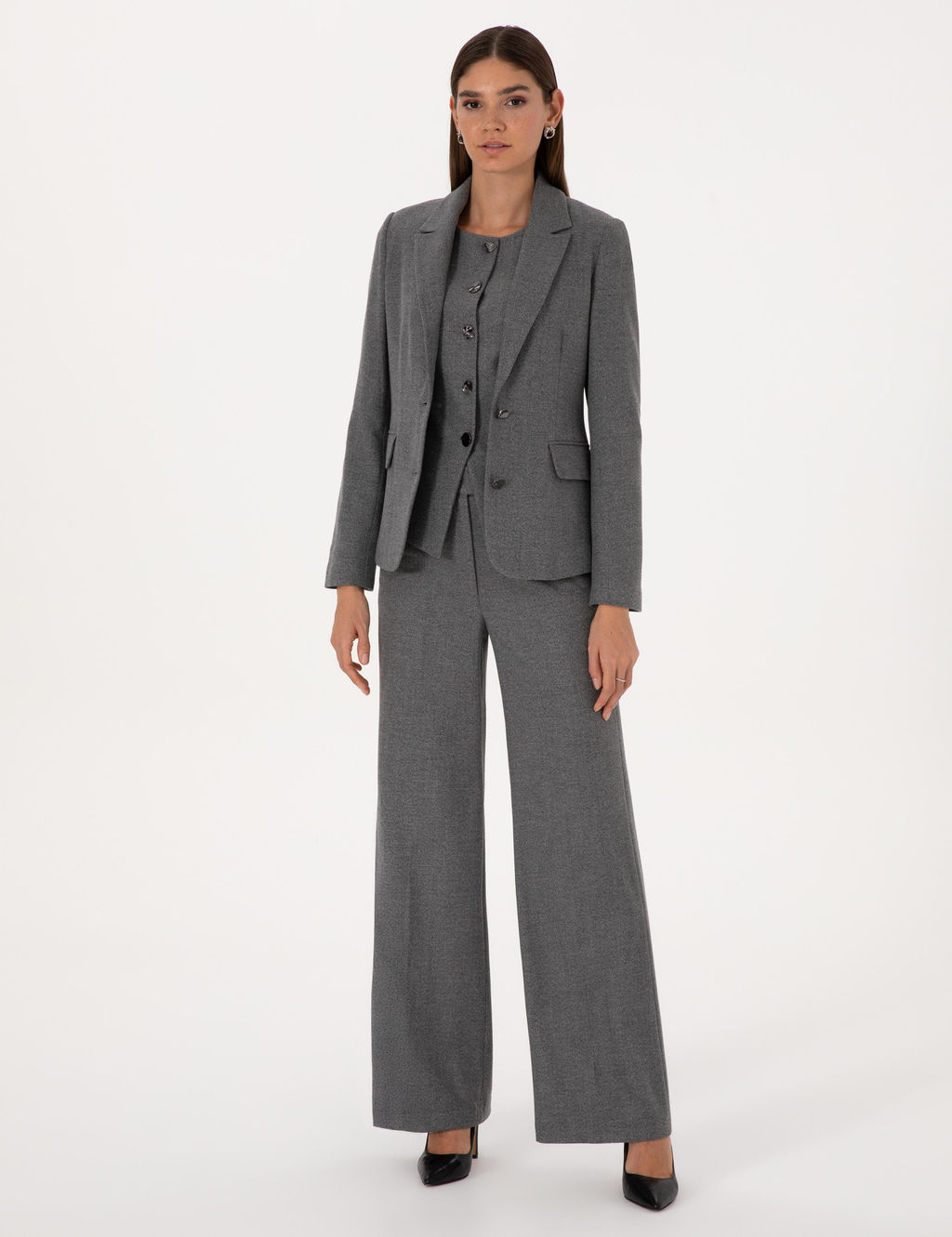 Gri Melanj Slim Fit Ceket - Pierre cardin фото 4