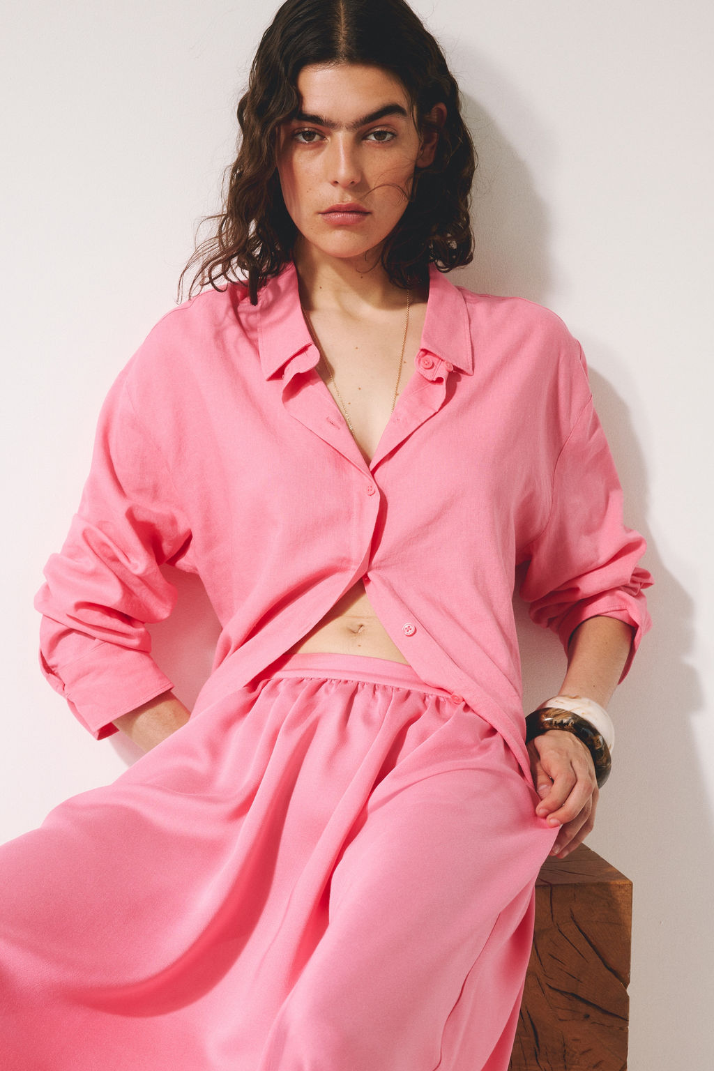 Camisa en mezcla de lino - H&m фото 3