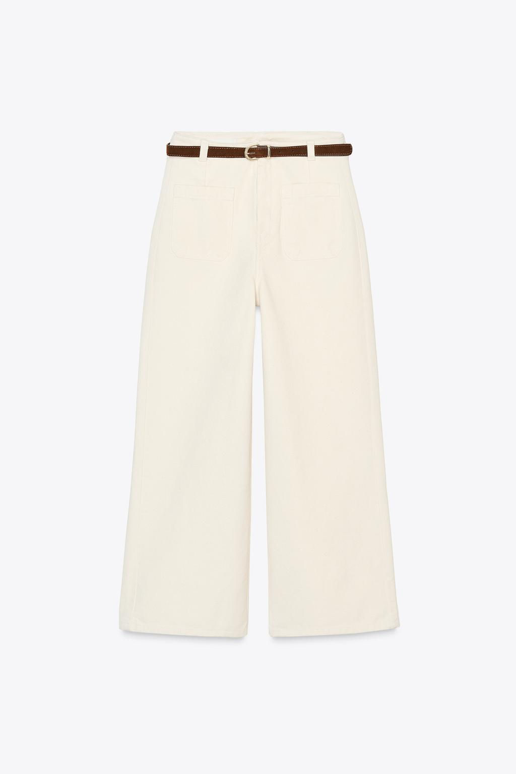 Z1975 HIGH-WAIST CULOTTE JEANS WITH BELT - Zara фото 8