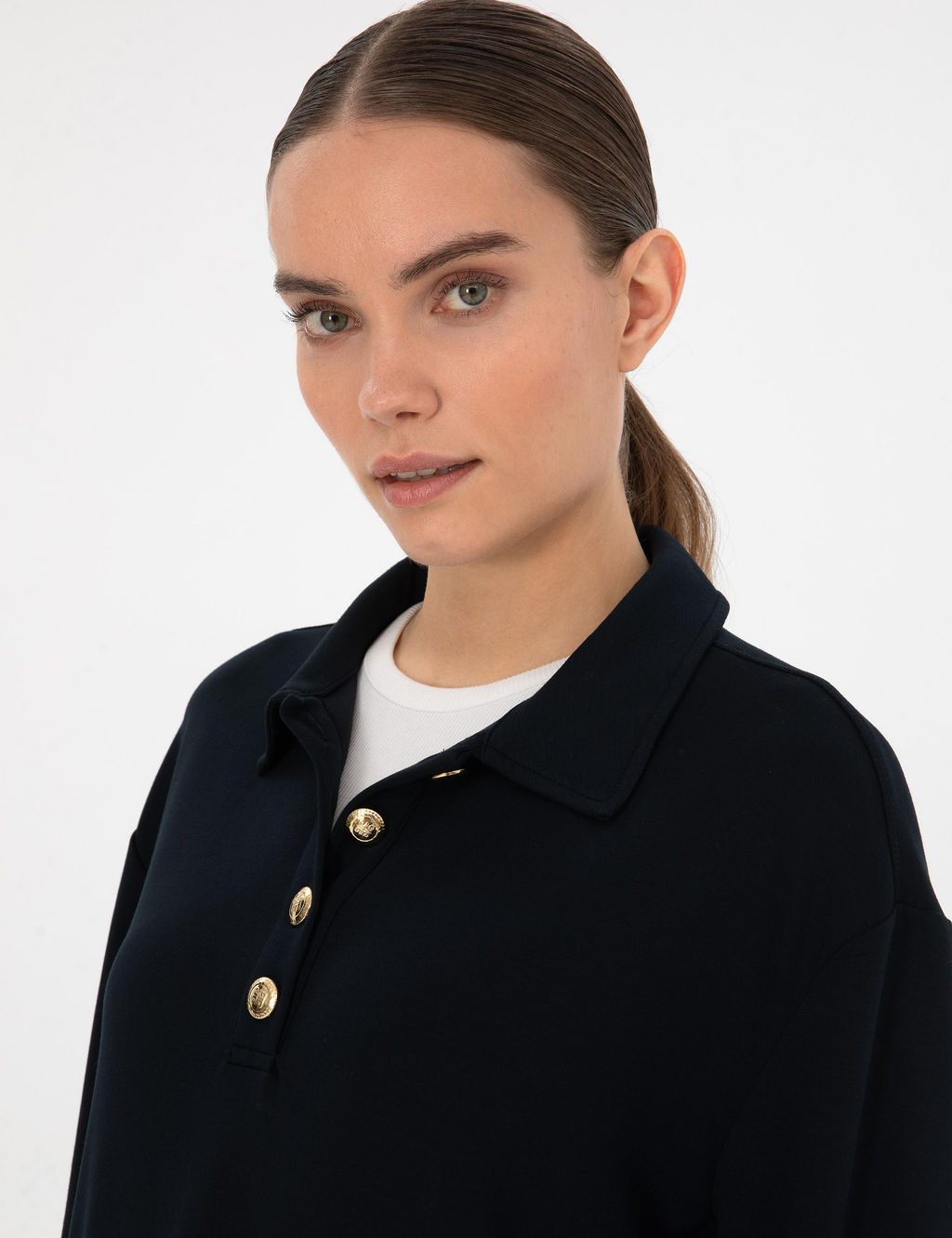 Lacivert Oversize Sweatshirt - Pierre cardin фото 2