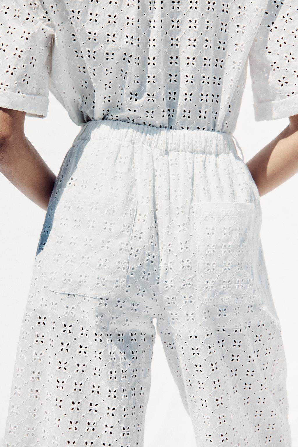 CULOTTE TROUSERS WITH CUTWORK EMBROIDERY - Zara фото 6