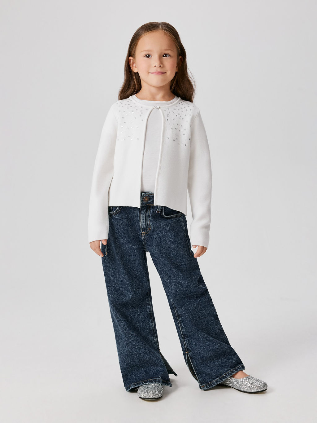 ACOOLA / Кардиган детский для девочек Caren белый фото 2