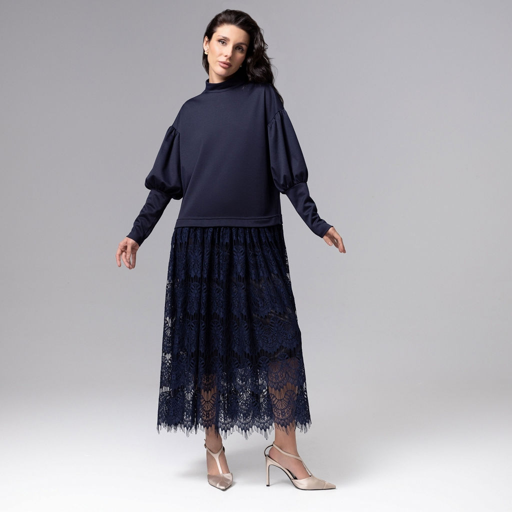 Платье комбинированное с кружевом, История в кружевах / Новый год - Charutti фото 4