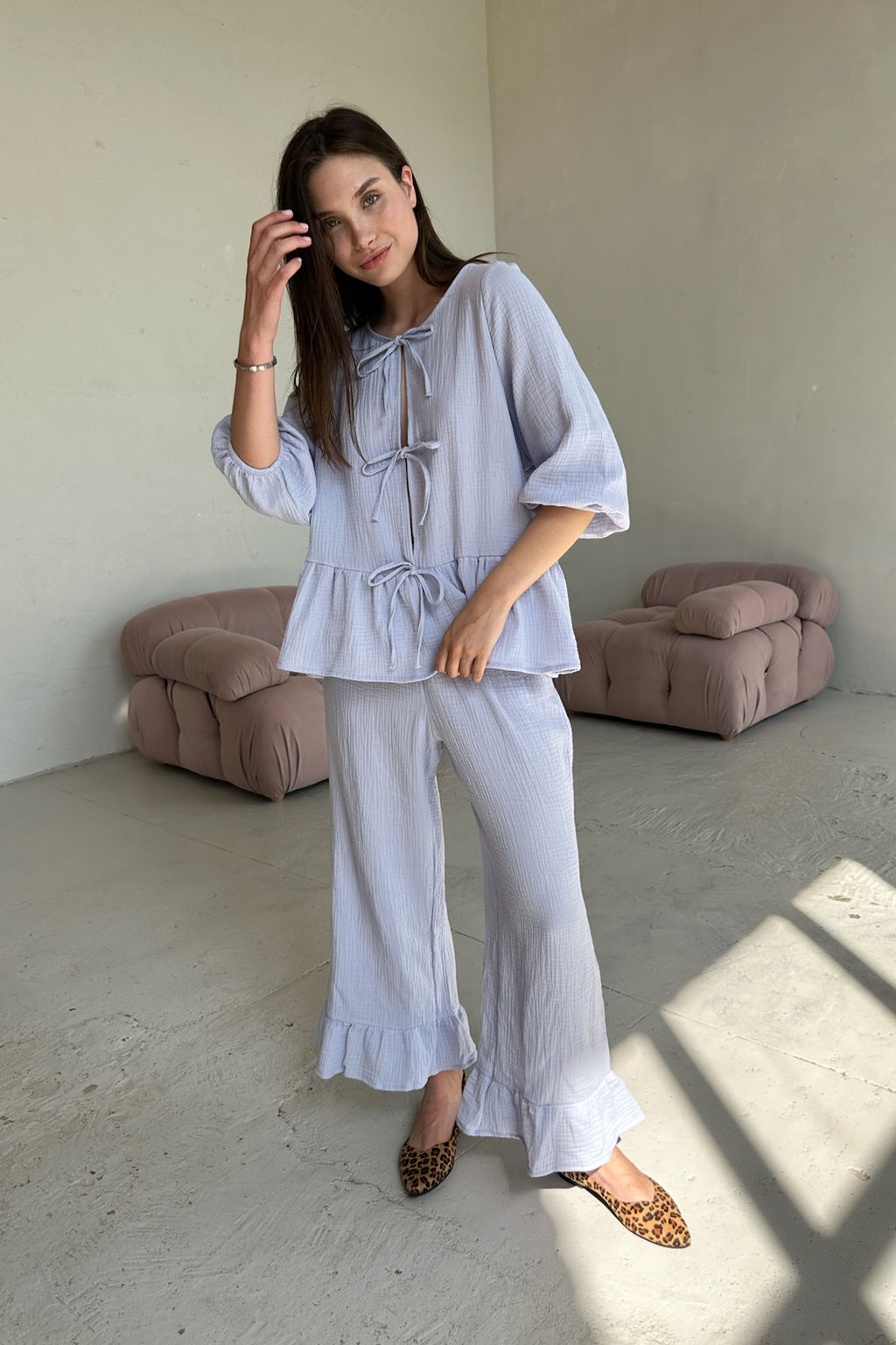 Костюм муслин SET070/01/Голубой