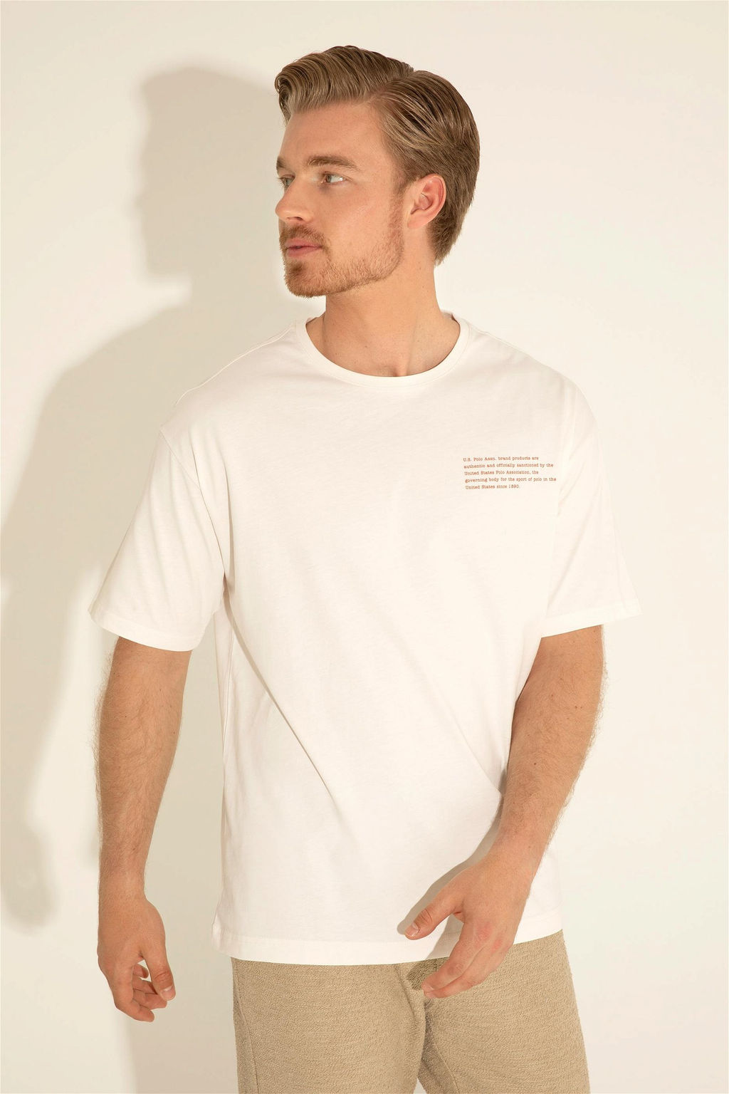 Мужская футболка цвета экрю - U.s. polo assn фото 11