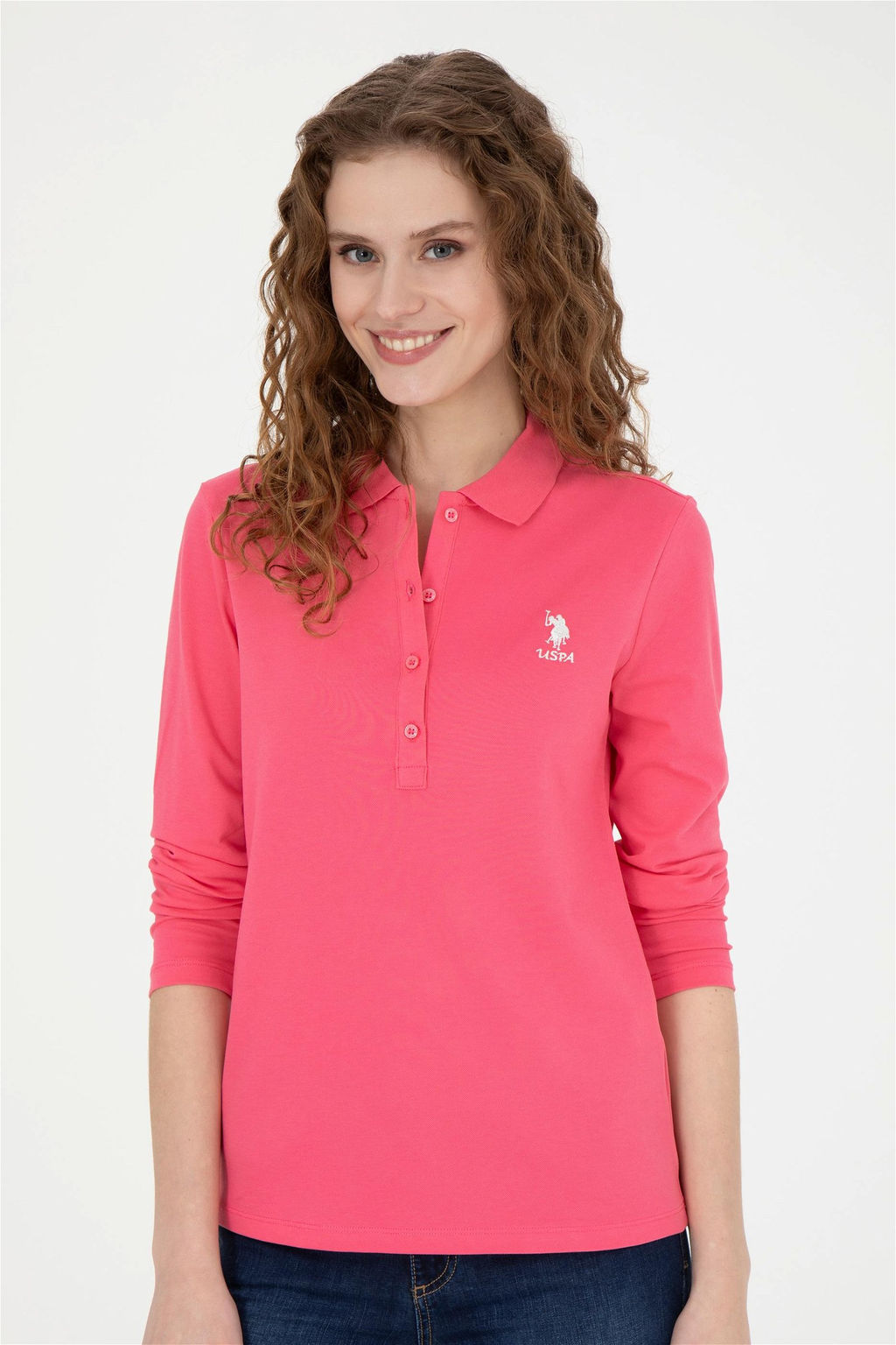 Женский розовый базовый свитшот - U.s. polo assn фото 3