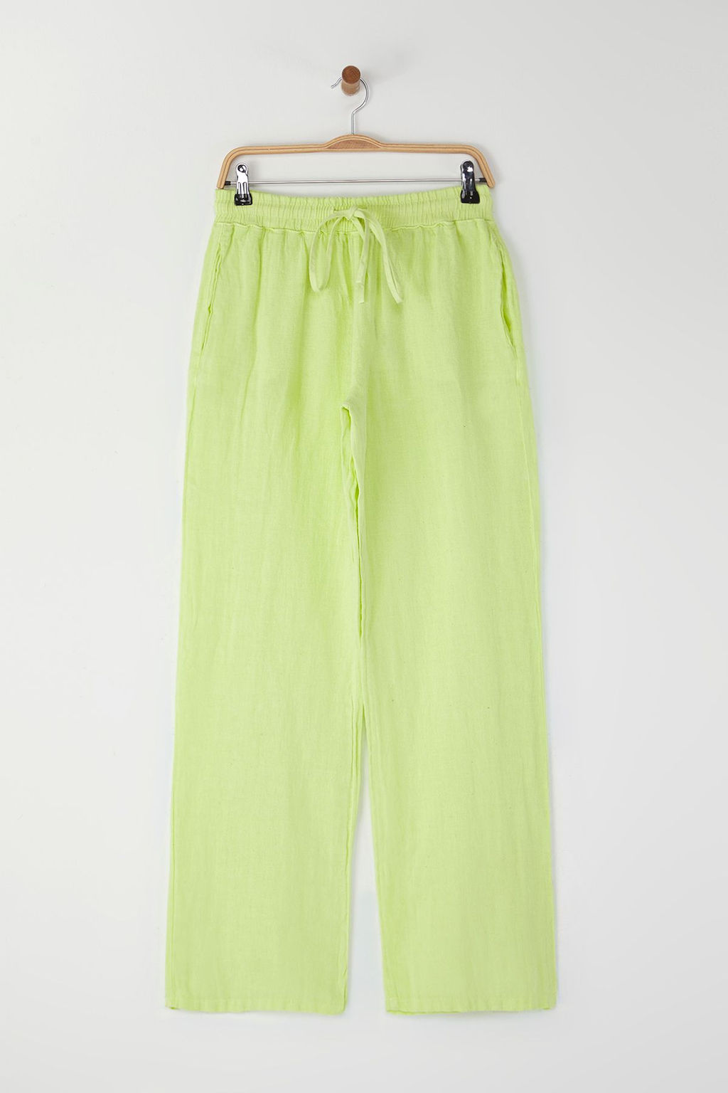 Lacivert %100 Keten Beli Lastikli Yuksek Bel Wide Leg Pantolon TWOSS24JE00249 - Trendyolmilla фото 33