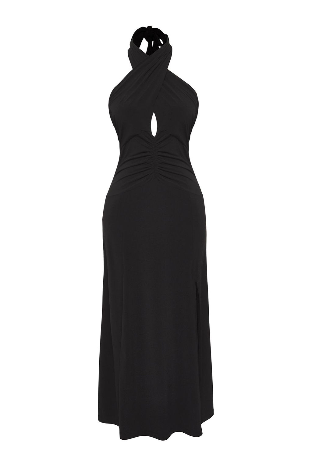 TRENDYOLMILLA Limited Edition Siyah Cut Out Detayl? Midi Esnek Orme Elbise TWOSS25EL00481  фото 3