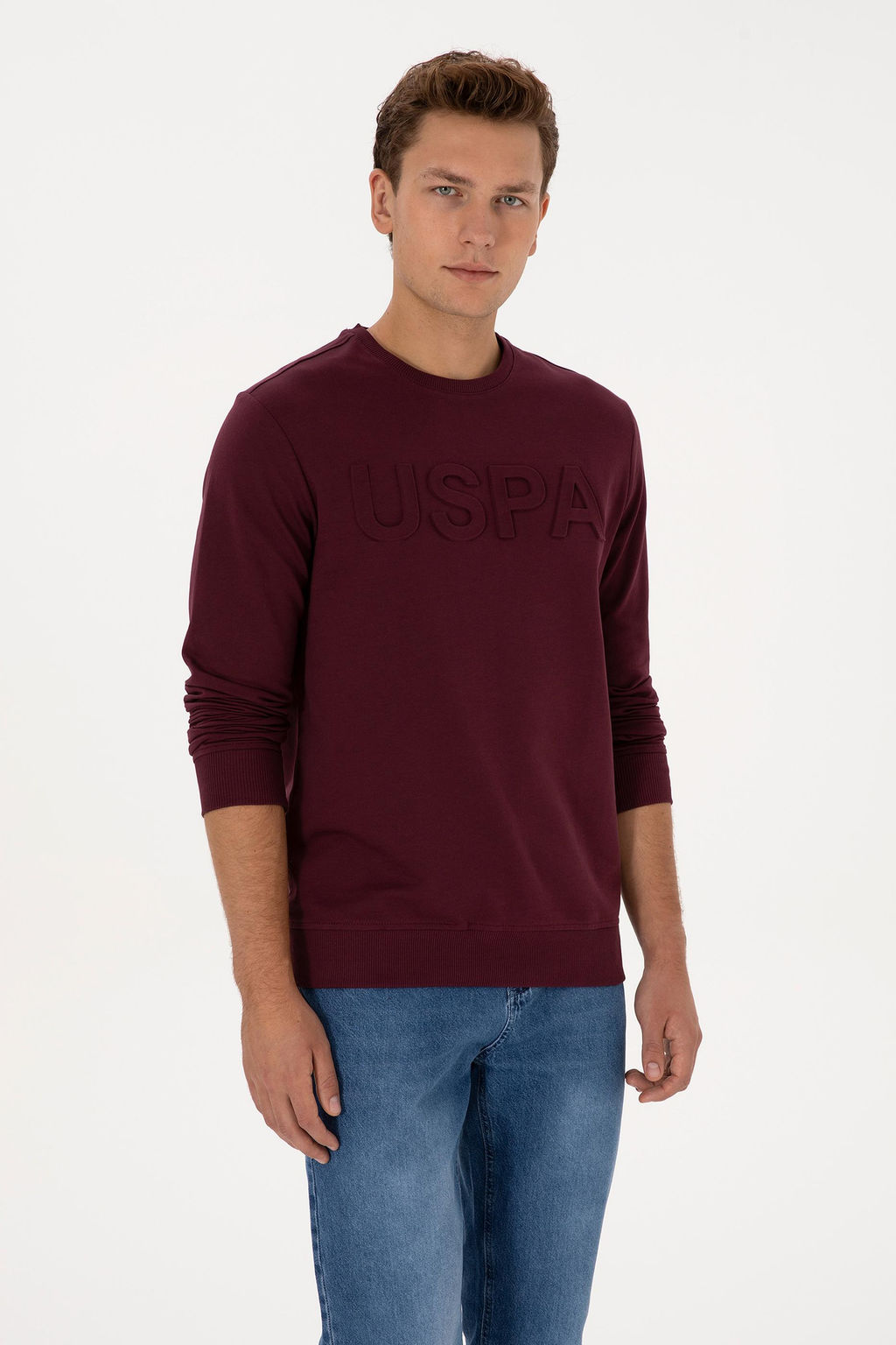 Erkek Bordo Basic Sweatshirt - U.s. polo assn фото 3