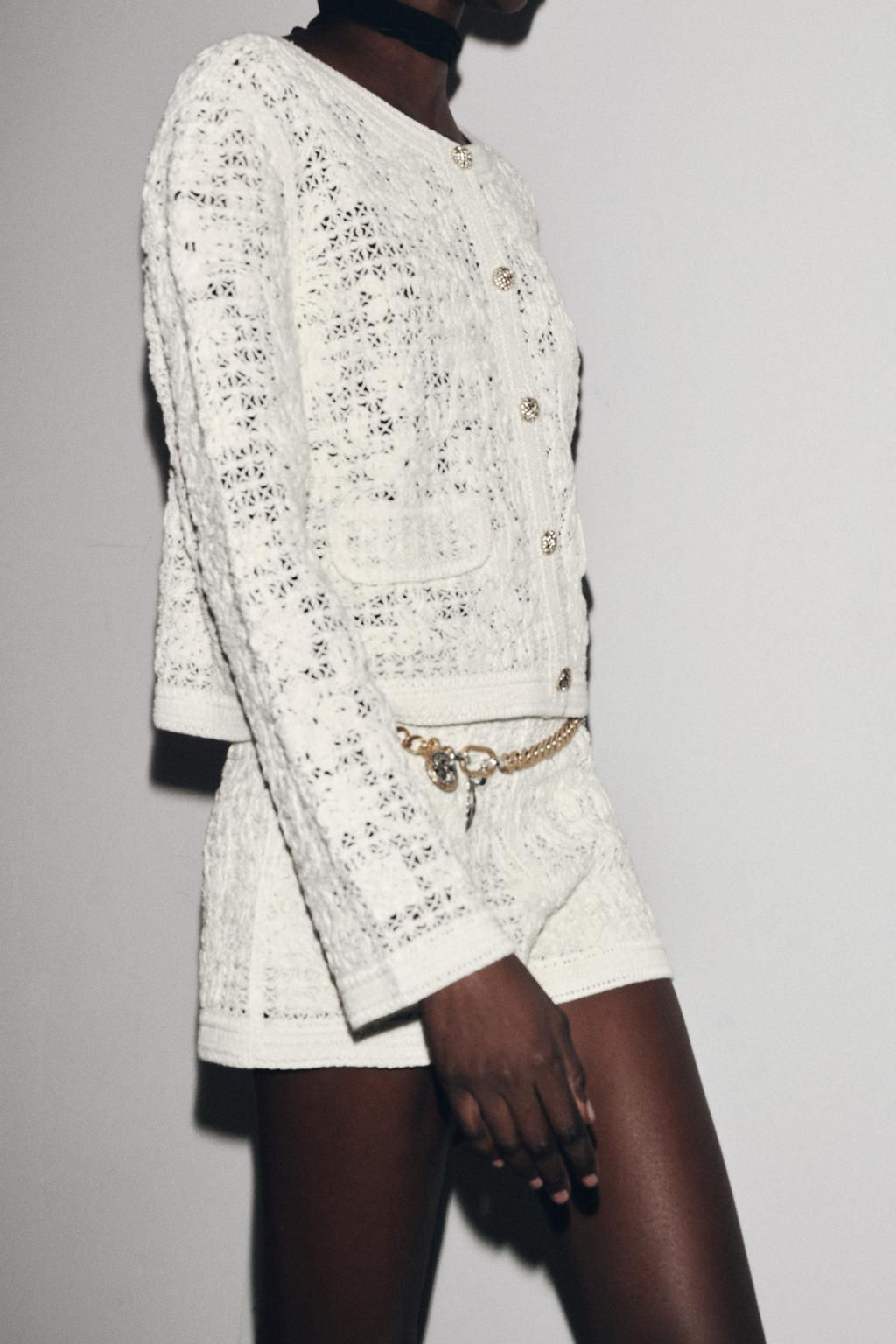 CROCHET JACKET WITH BUTTONS - Zara фото 5