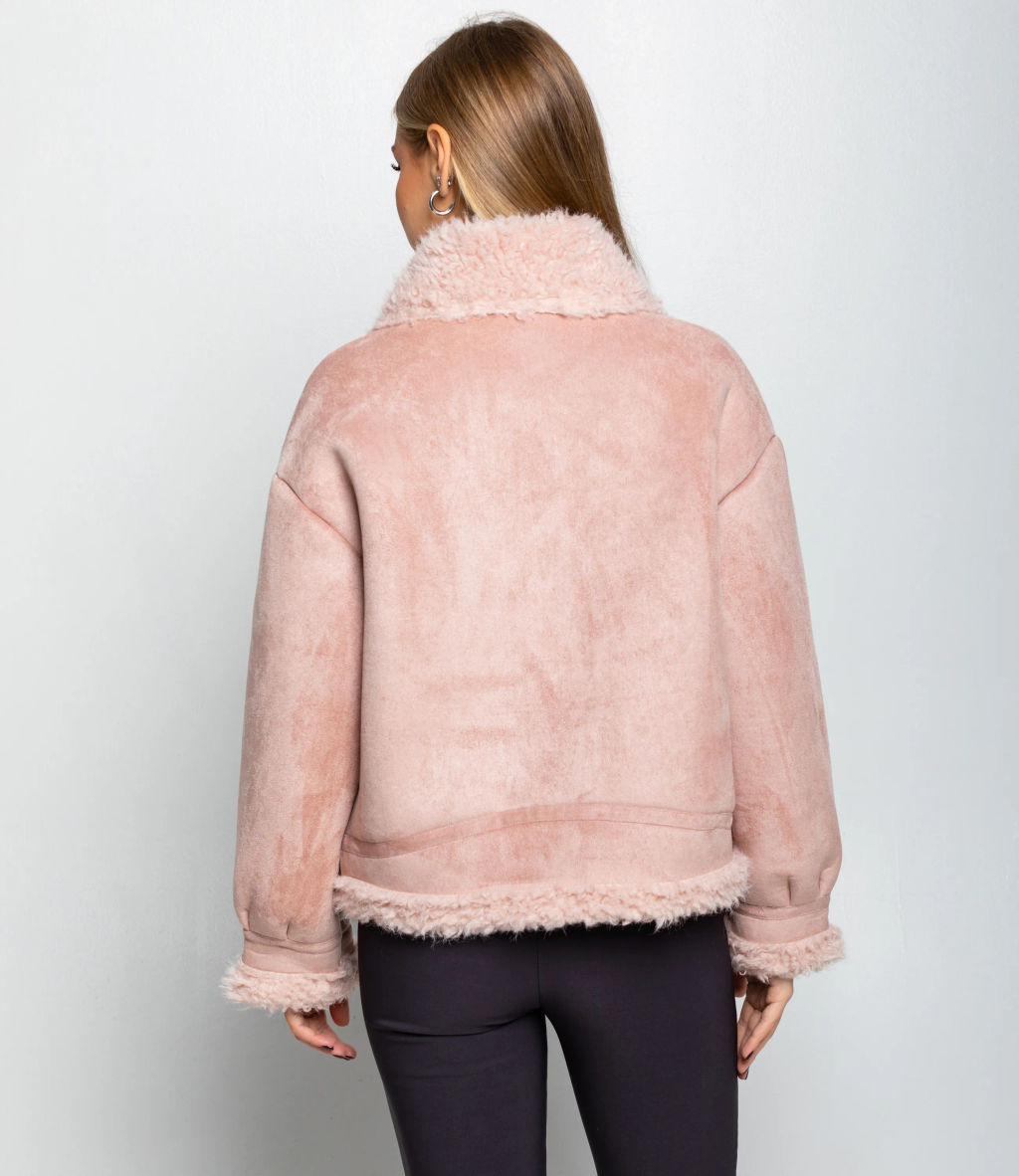 Дублёнка #КТ7580 (1), пудровый - Dommod фото 3