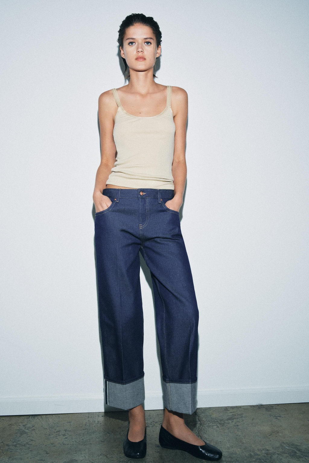 ZW COLLECTION SELVEDGE LOW-RISE JEANS - Zara фото 8
