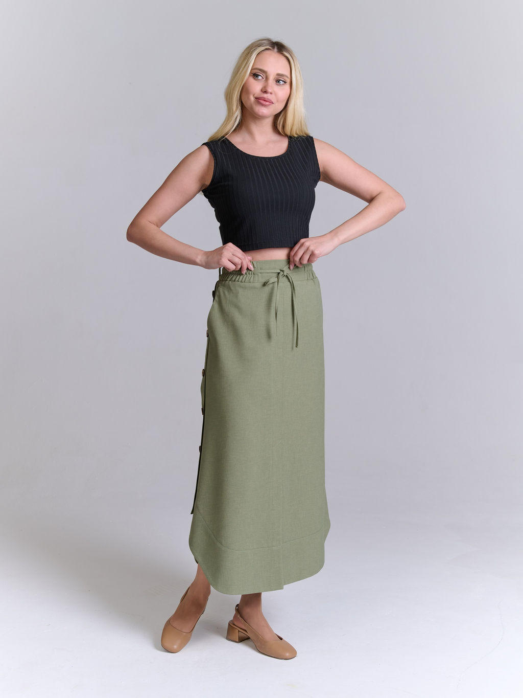 Льняная юбка на резинке лен с вискозой