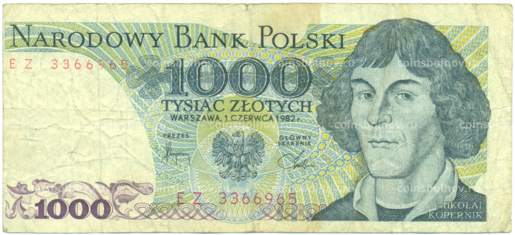 Банкнота 1000 злотых 1982 года Польша