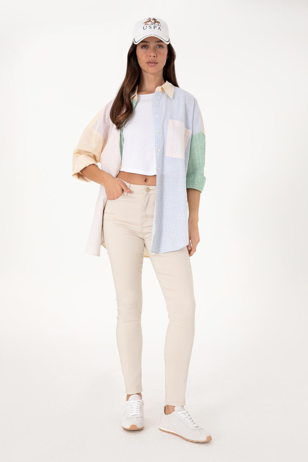 Kad_n A__k Pembe _izgili Uzun Kollu G_mlek Sepette S_rpriz _ndirim - U.s. polo assn фото 4