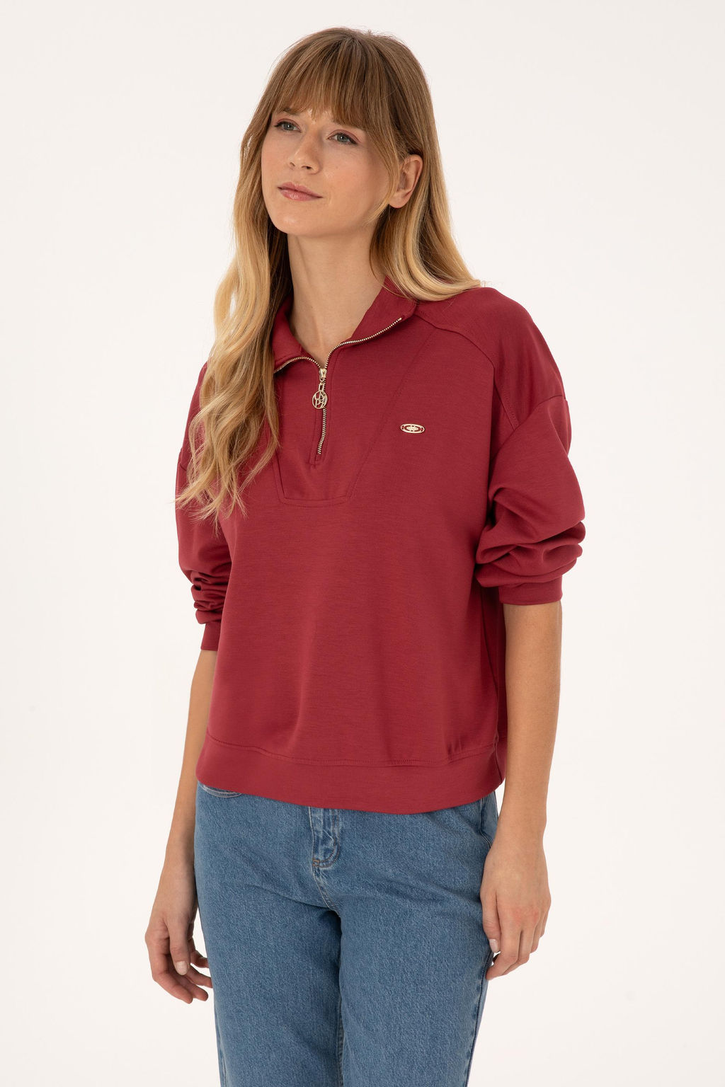 Kad_n Koyu Frambuaz Sweatshirt - U.s. polo assn фото 3