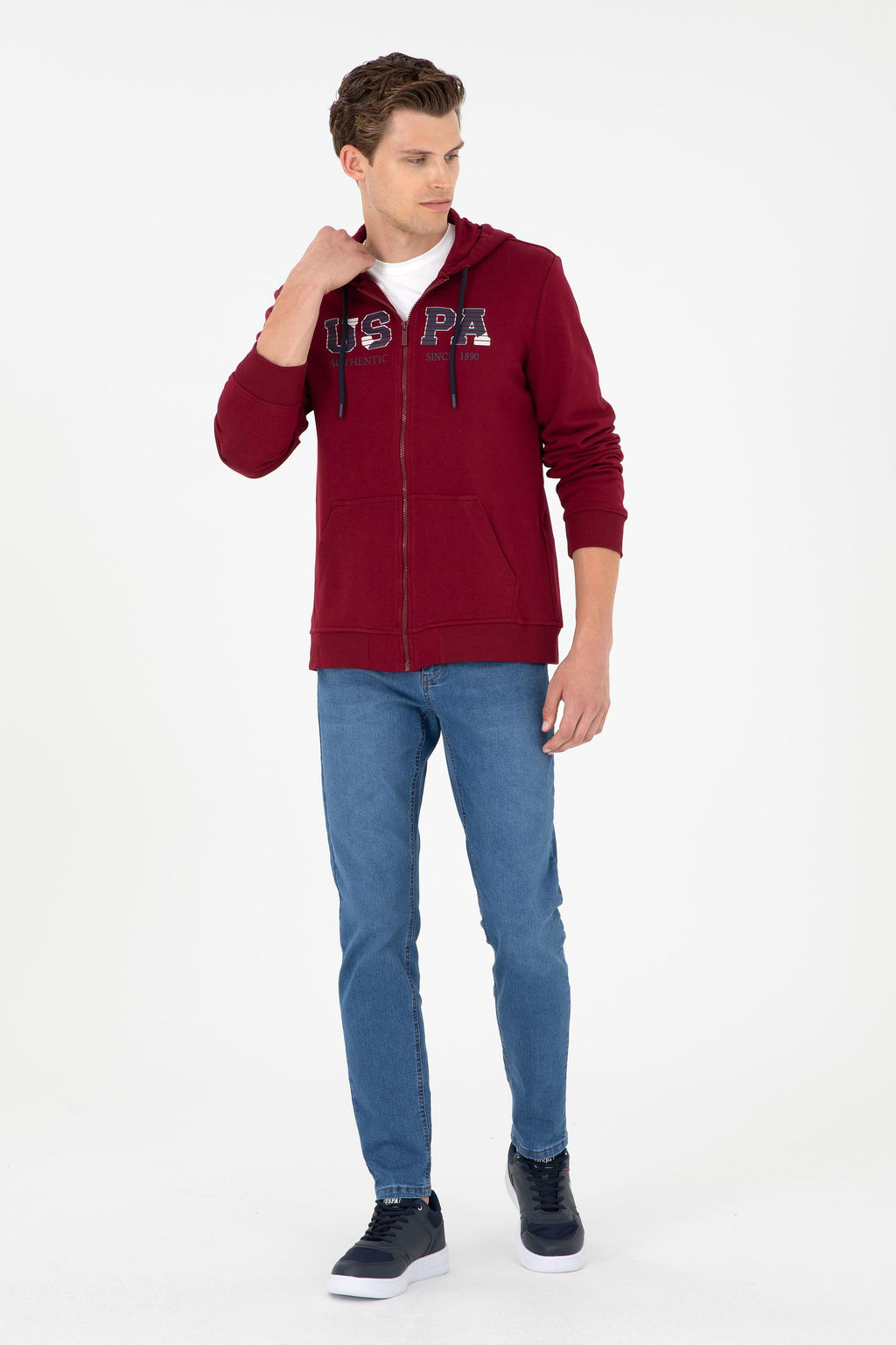 Мужской бордовый вязаный кардиган - U.s. polo assn фото 4