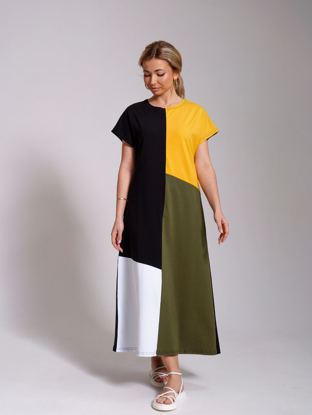 969 Платье "Черный/горчица"