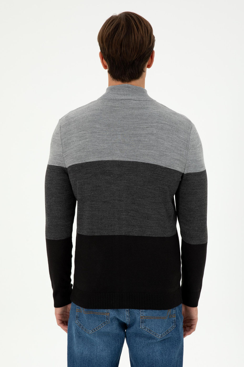 Мужской серый меланжевый трикотажный кардиган Неожиданная скидка в корзине - U.s. polo assn фото 5