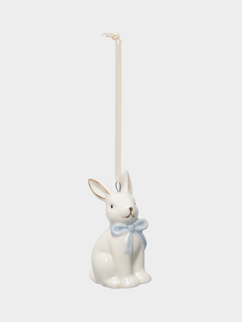 Подвеска декоративная, 7 см, фарфор P, молочная, Кролик с бантом, White Rabbit - Anna lafarg фото 6