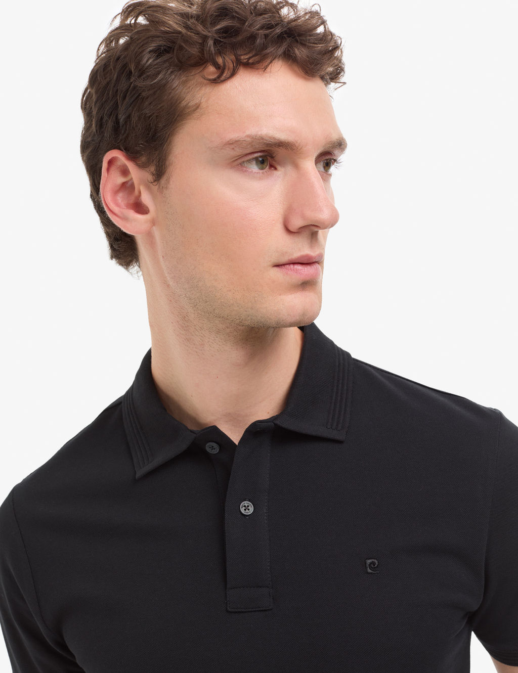 Siyah Slim Fit %100 Pamuk D__meli Polo Yaka Basic Ti__rt