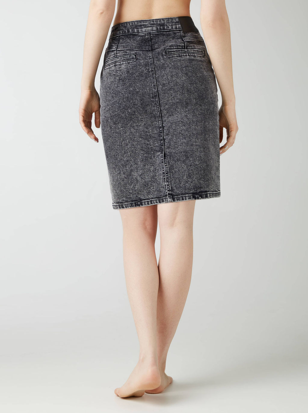 CONTE Джинсовая юбка прямого силуэта CON-385 acid washed grey