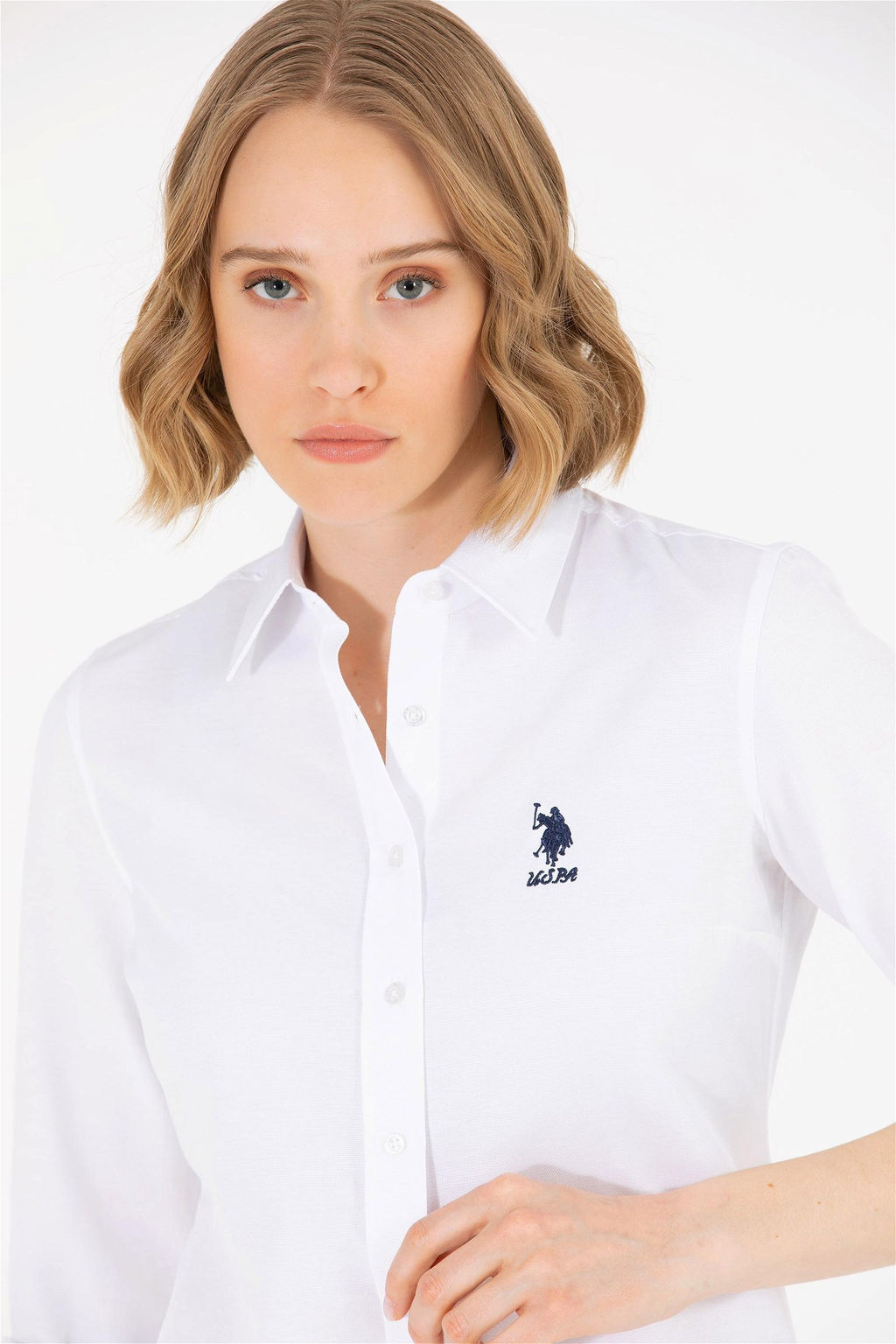 U. S. Polo Assn Женская белая базовая рубашка с длинным рукавом - U.s. polo assn фото 2