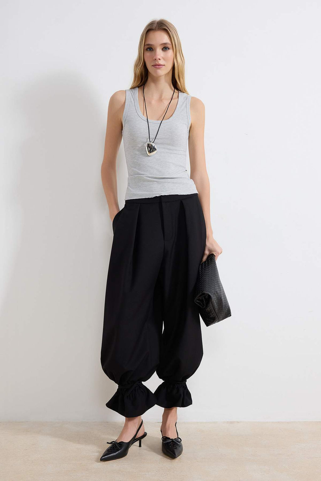 Siyah Fitted/Vucuda Oturan Kolsuz Fitilli Esnek Orme Atlet TWOSS26AL00007 - Trendyolmilla фото 7