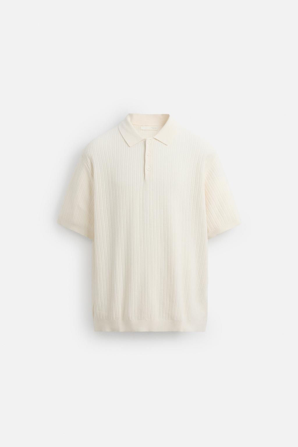 RIBBED KNIT POLO SHIRT - Zara фото 7