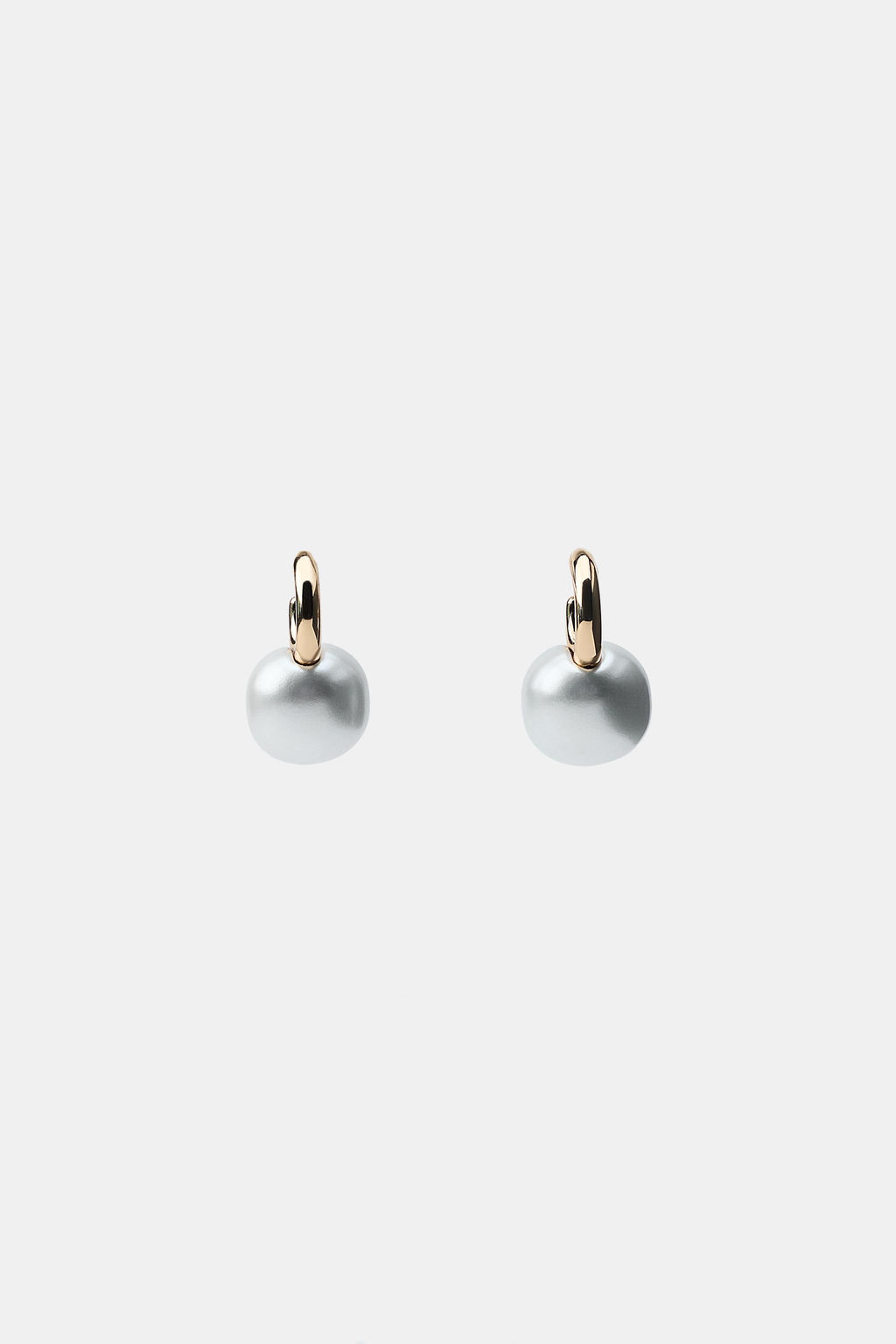 FAUX PEARL HOOP EARRINGS - Zara фото 2