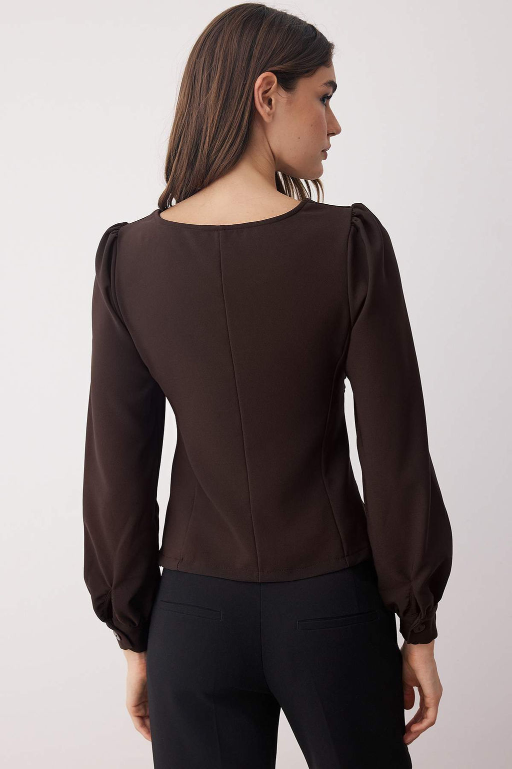 Trendyolmilla Siyah Buzgu Detayl? Dokuma Bluz TWOAW23BZ00633  фото 4