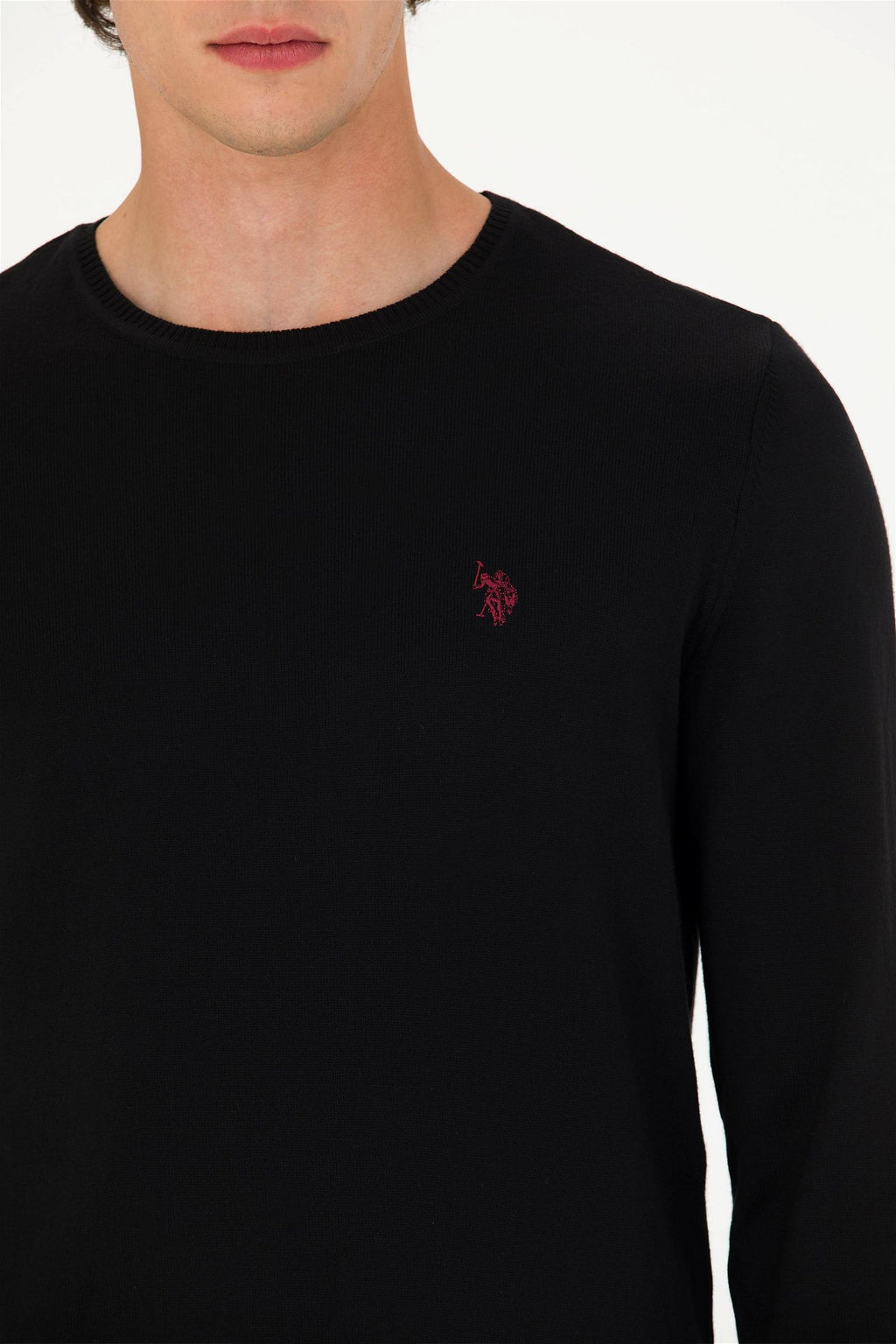 U. S. Polo Assn Мужской черный базовый свитер - U.s. polo assn фото 14