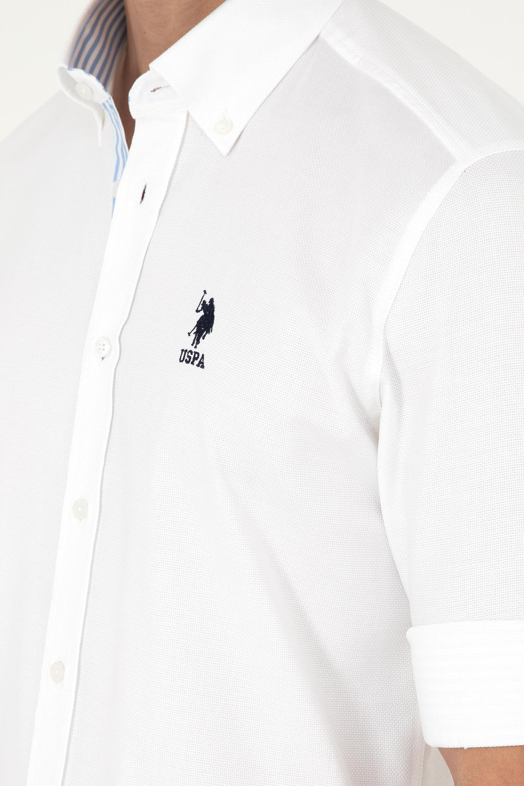 Мужская белая рубашка с длинным рукавом - U.s. polo assn фото 7