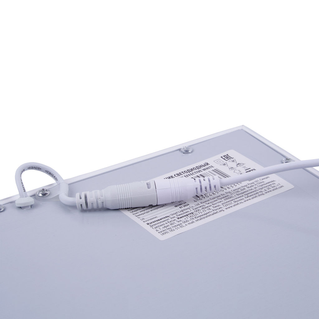 ULP-3030-18W/NW EFFECTIVE WHITE Светильник светодиодный потолочный встраиваемый. Белый свет (4000K). Корпус белый. В комплекте с и/п. ТМ Uniel.
