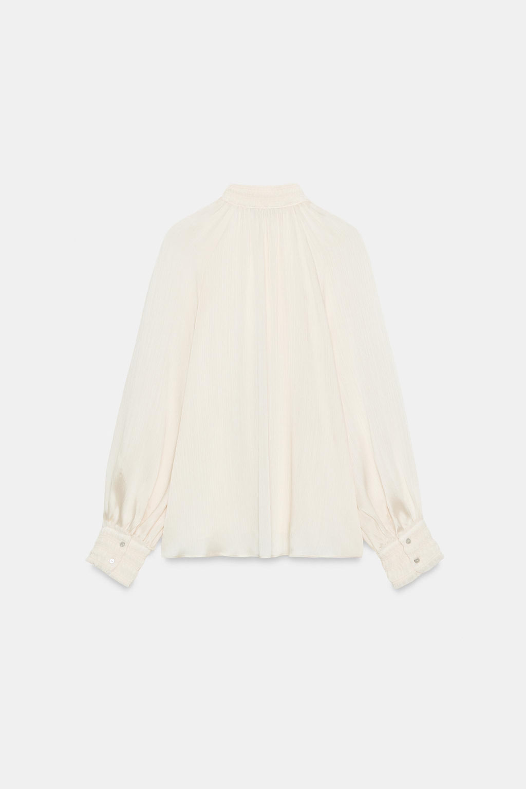 BLUSA SATINADA CUELLO SUBIDO / Crudo - Zara фото 8