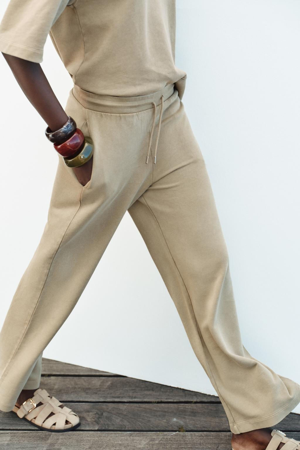 FADED WIDE-LEG TROUSERS - Zara фото 10