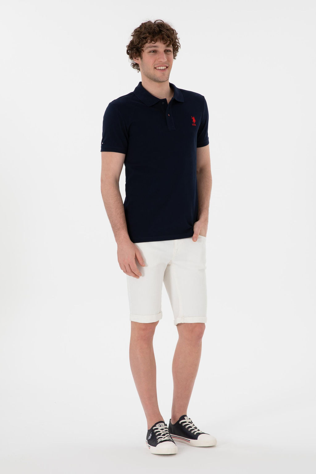 Erkek Slim Fit Polo Yaka Koyu Lacivert Basic Ti__rt Sepette S_rpriz _ndirim - U.s. polo assn фото 11