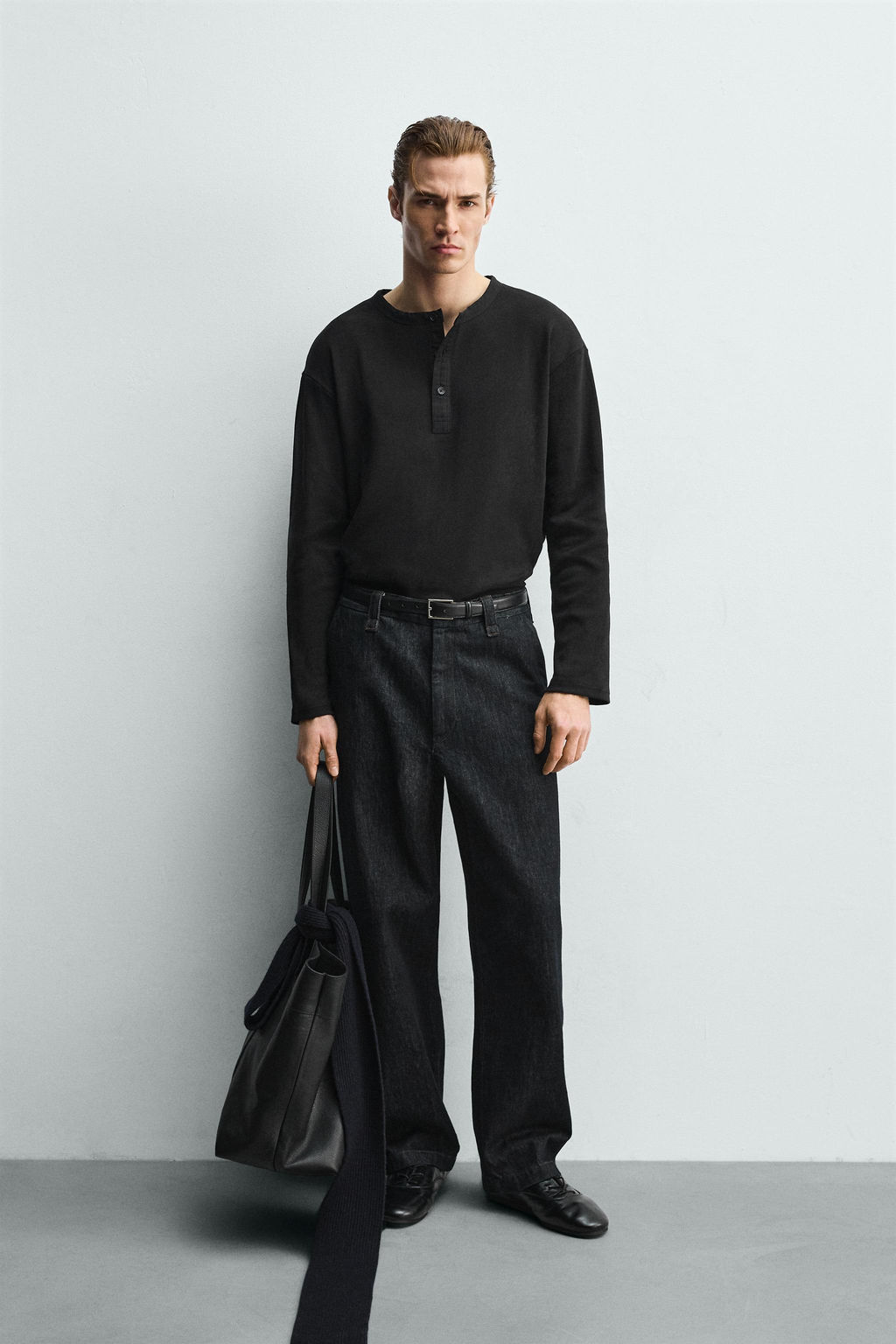 RIBBED HENLEY T-SHIRT - Zara фото 8