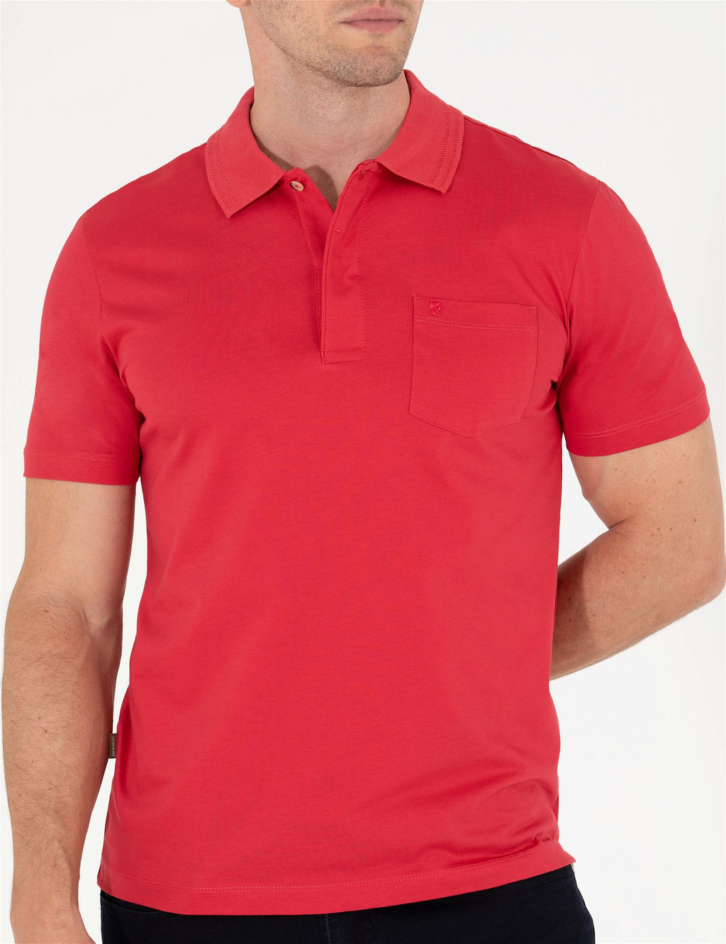 K_rm_z_ Regular Fit Polo Yaka Merserize Ti__rt - Pierre cardin фото 6